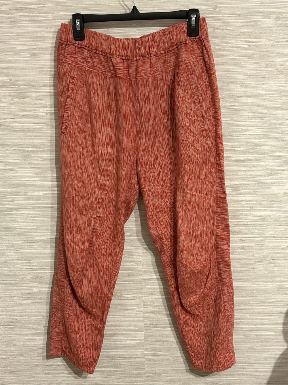 Anthropologie Orange Red Pull-On Casual Pants Size Small 100% Cotton